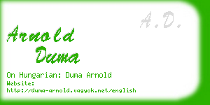 arnold duma business card